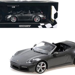 2019 PORSCHE 911 CARRERA 4S CABRIOLET DARK GRAY MET. 1:18 MINICHAMPS 155067336